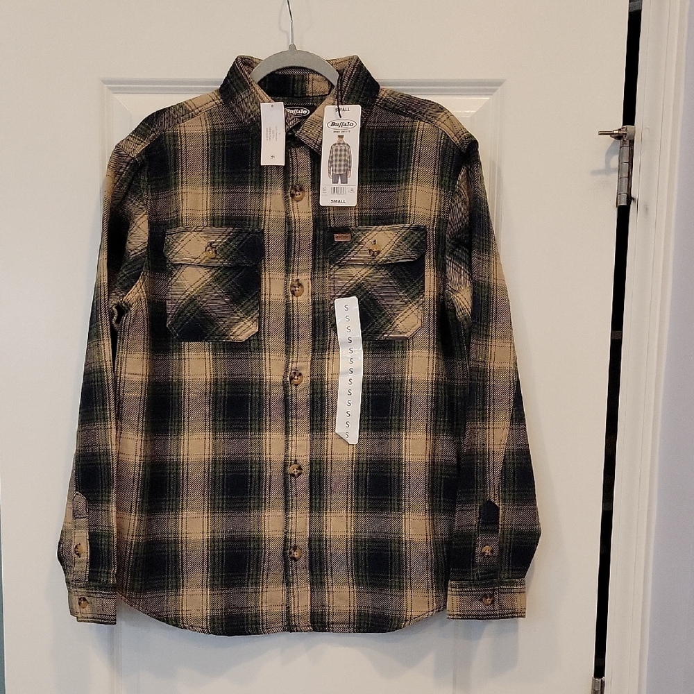 Buffalo Men's Lightweight Shirt Jacket Shacket In Navy/Green Plaid Small NWT